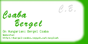 csaba bergel business card